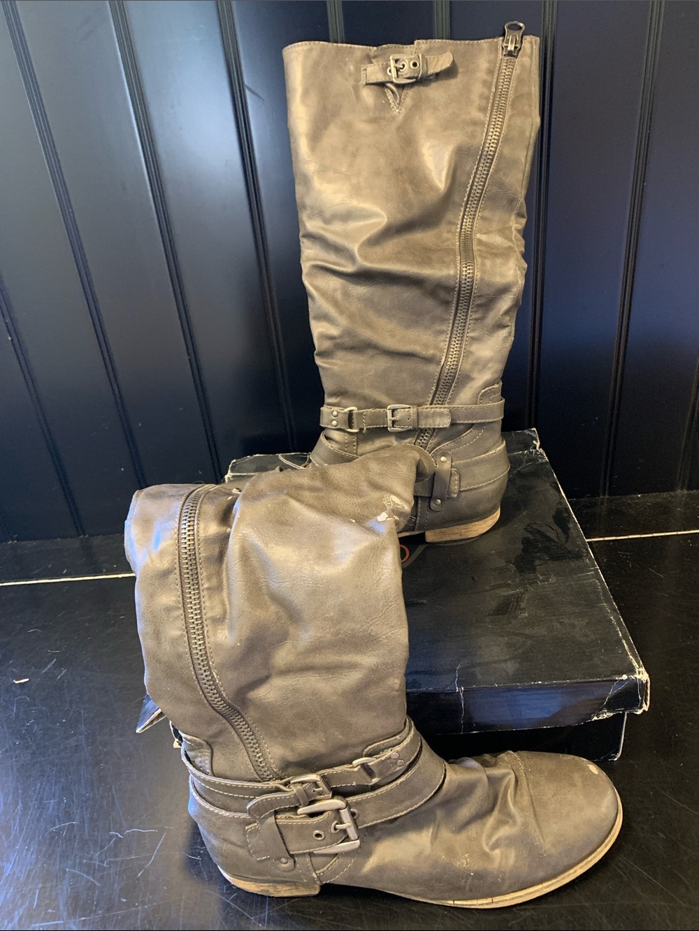 Carlos by Carlos Santana Slouchy Buckle Knee-High Boots in Brown